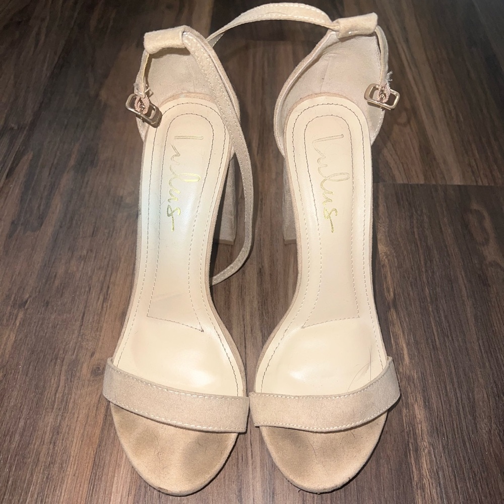 Lulu's Nude Ankle Strap Heels